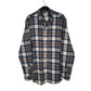 Mens Blue L.L.Bean Thick Flannel Plaid Long Sleeve Shirt