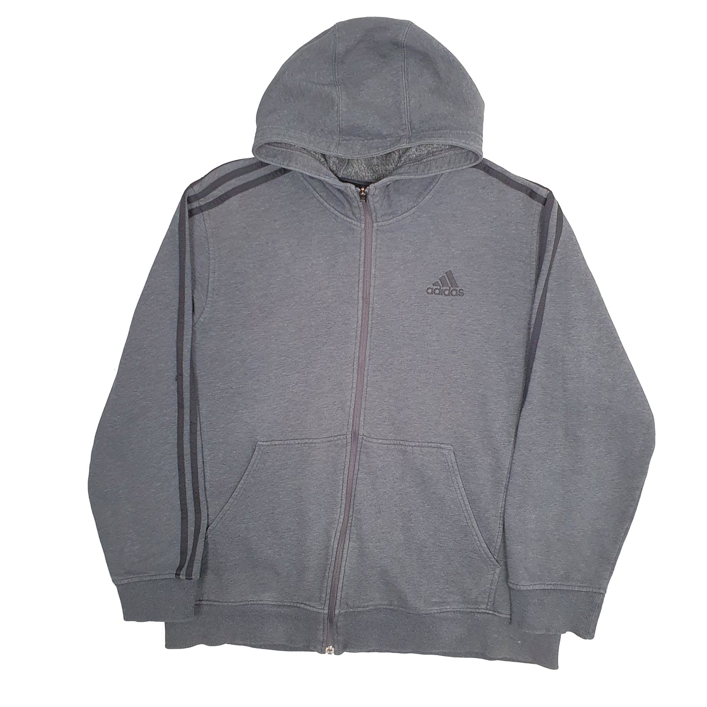 Mens Grey Adidas Hoodie Full Zip Jumper