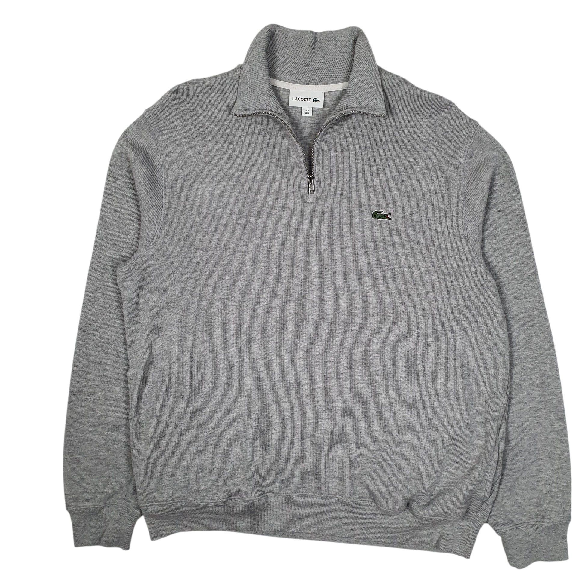 Mens Grey Lacoste  Quarter Zip Jumper