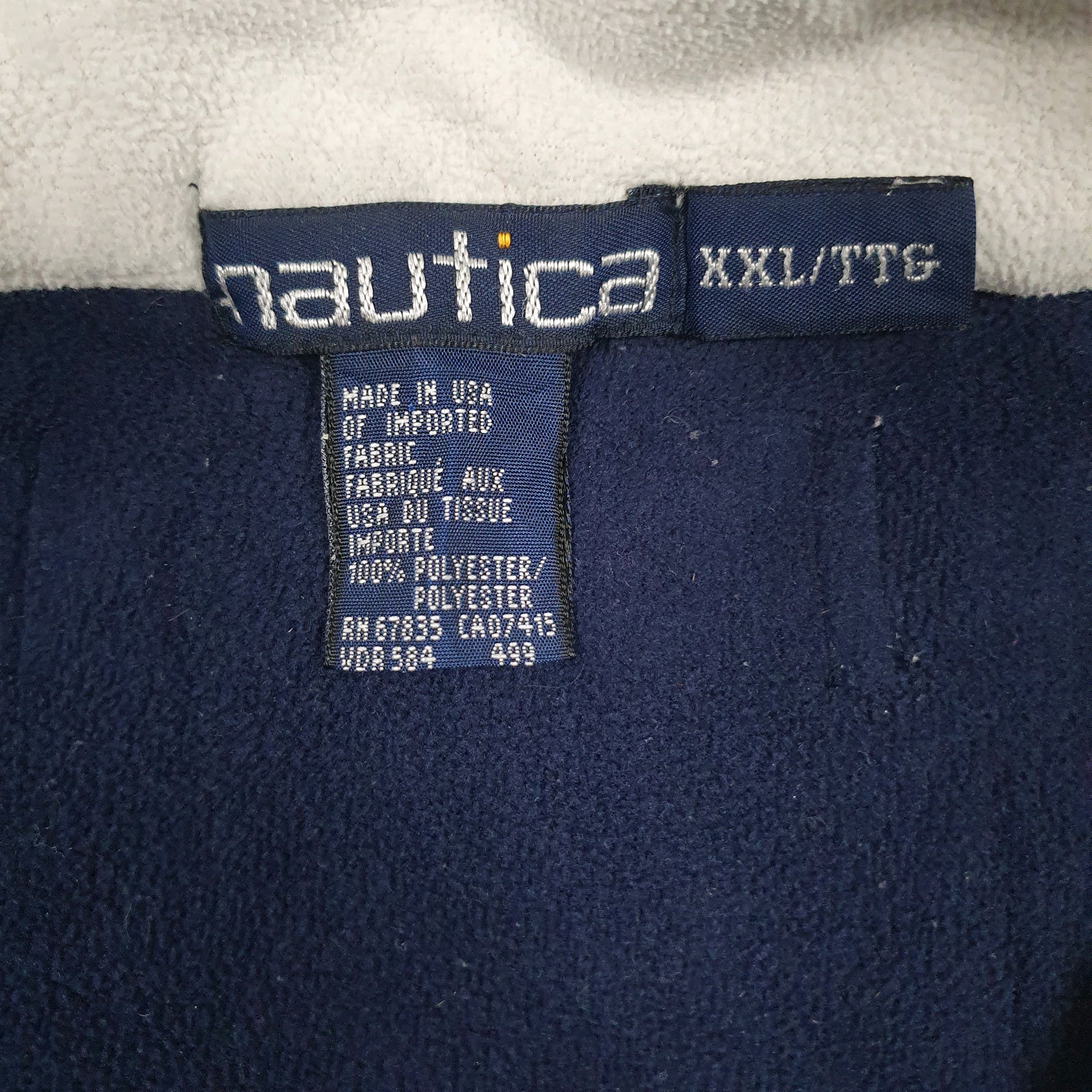Mens Grey Nautica Vintage 90s Made In USA Quarter Zip Jumper