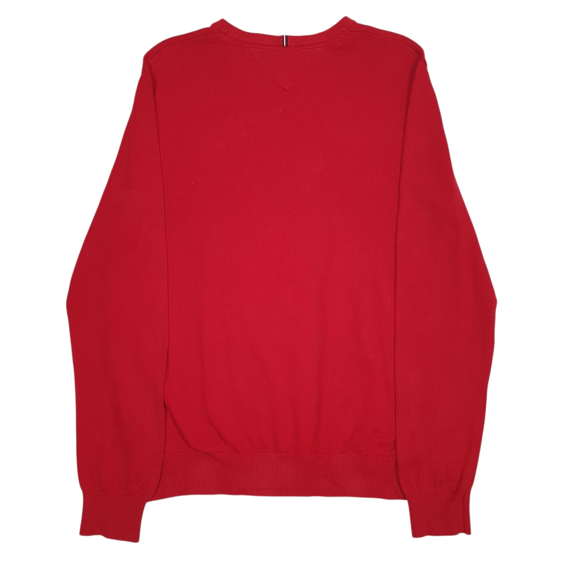 Mens Red Tommy Hilfiger  V Neck Jumper