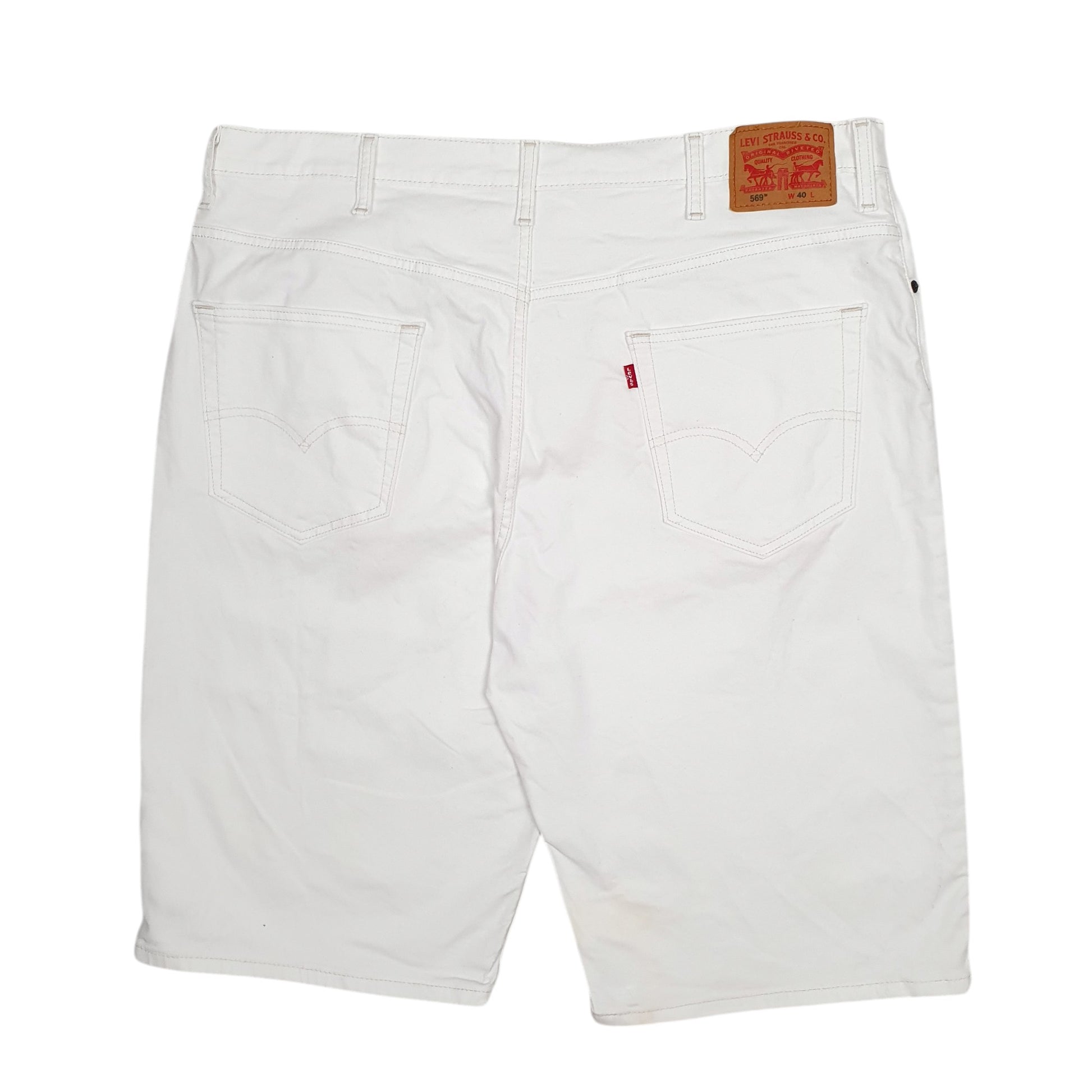 Mens White Levis 569  Shorts