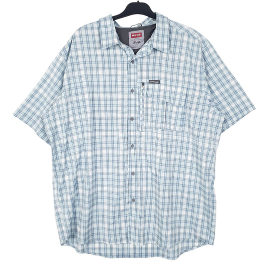 Mens Blue Wrangler Outdoor Series Short Sleeve Shirt