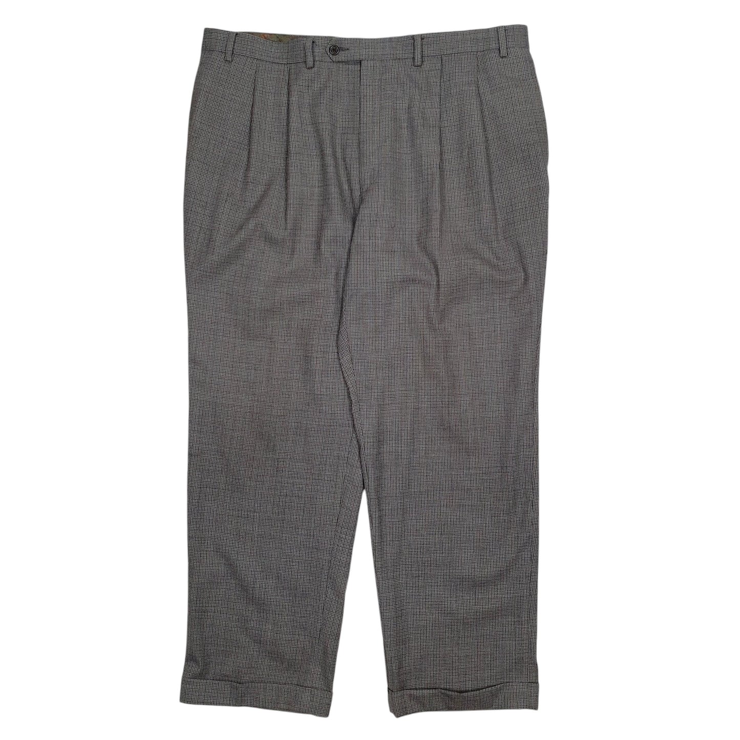 Mens Grey Ralph Lauren Check Houndstooth Formal Trousers