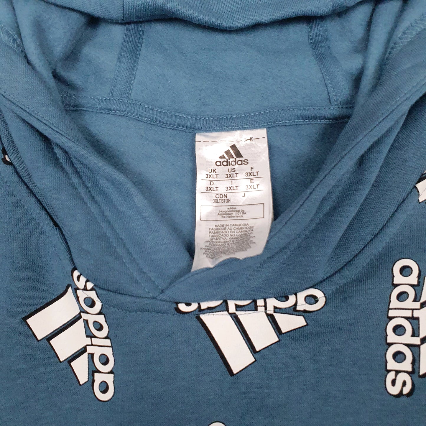 Mens Blue Adidas  Hoodie Jumper