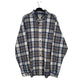 Mens Blue L.L.Bean Thick Flannel Plaid Long Sleeve Shirt
