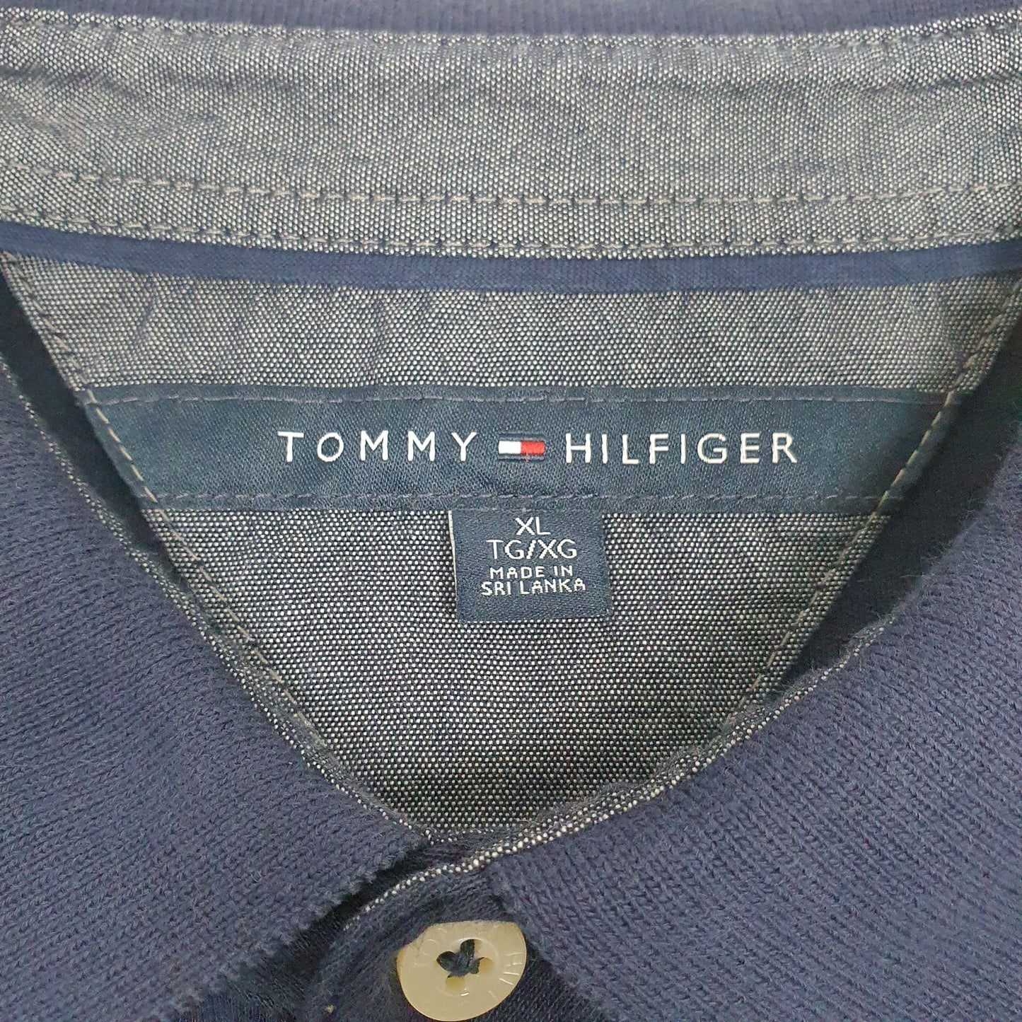 Mens Navy Tommy Hilfiger  Crewneck Polo Shirt