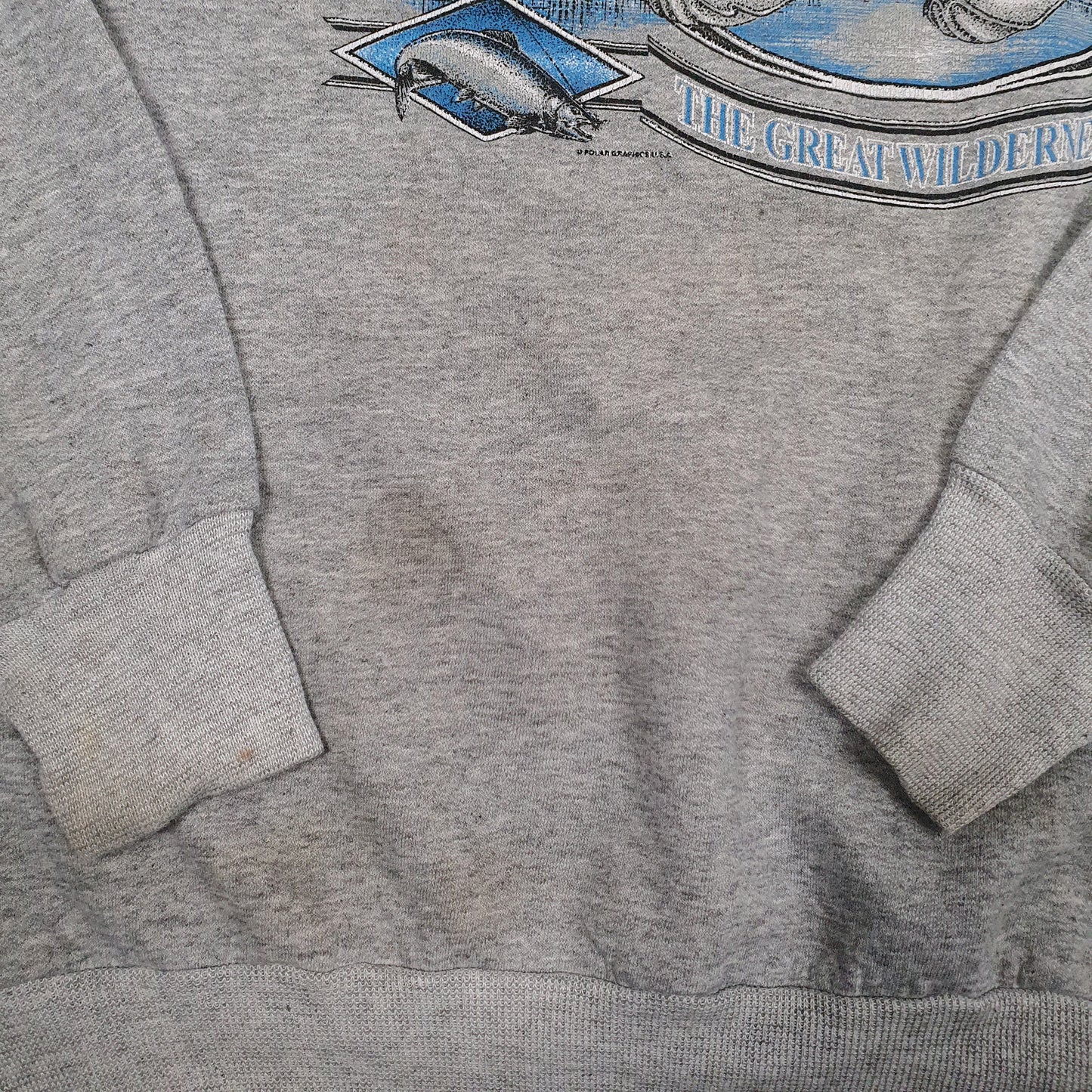 Mens Grey Hanes Vintage 90s Made In USA Crewneck Jumper