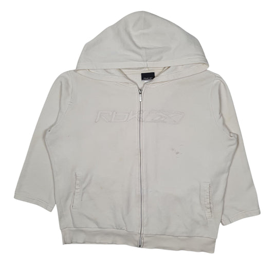 Womens Cream Reebok Hoodie Full Zip Jumper