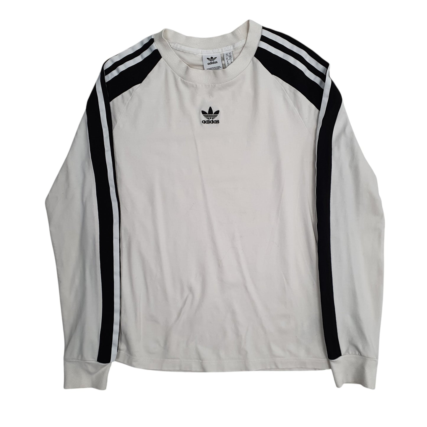 Womens White Adidas Lightweight Crewneck Jumper