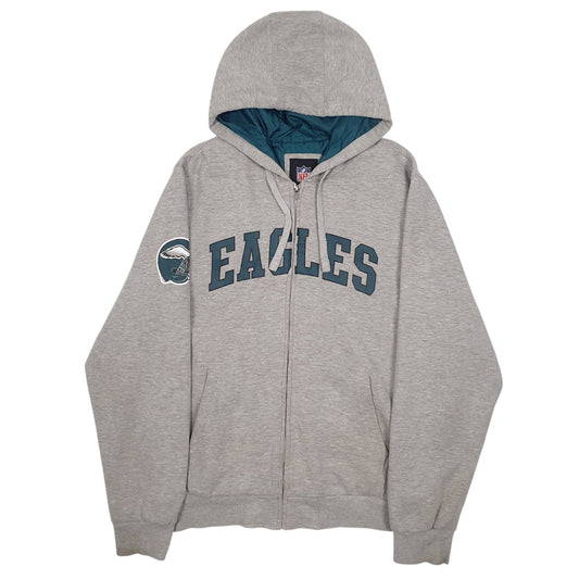 Mens Grey NFL Philadelphia Eagles Spellout Full Zip Jumper