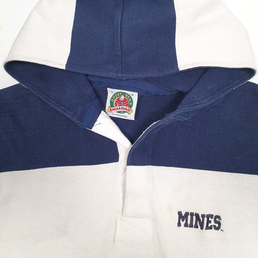 Mens Navy Barbarian Rugby Hoodie Jumper