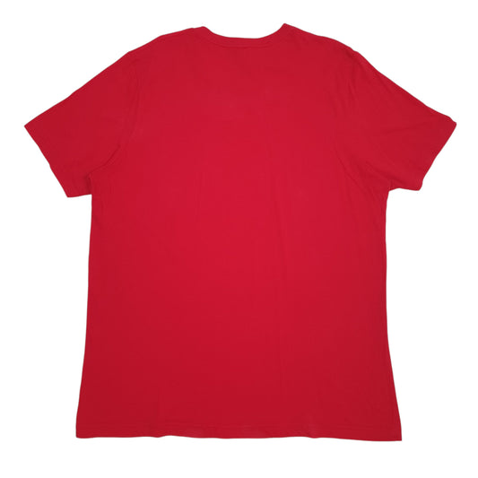 Mens Red Canvas   T Shirt