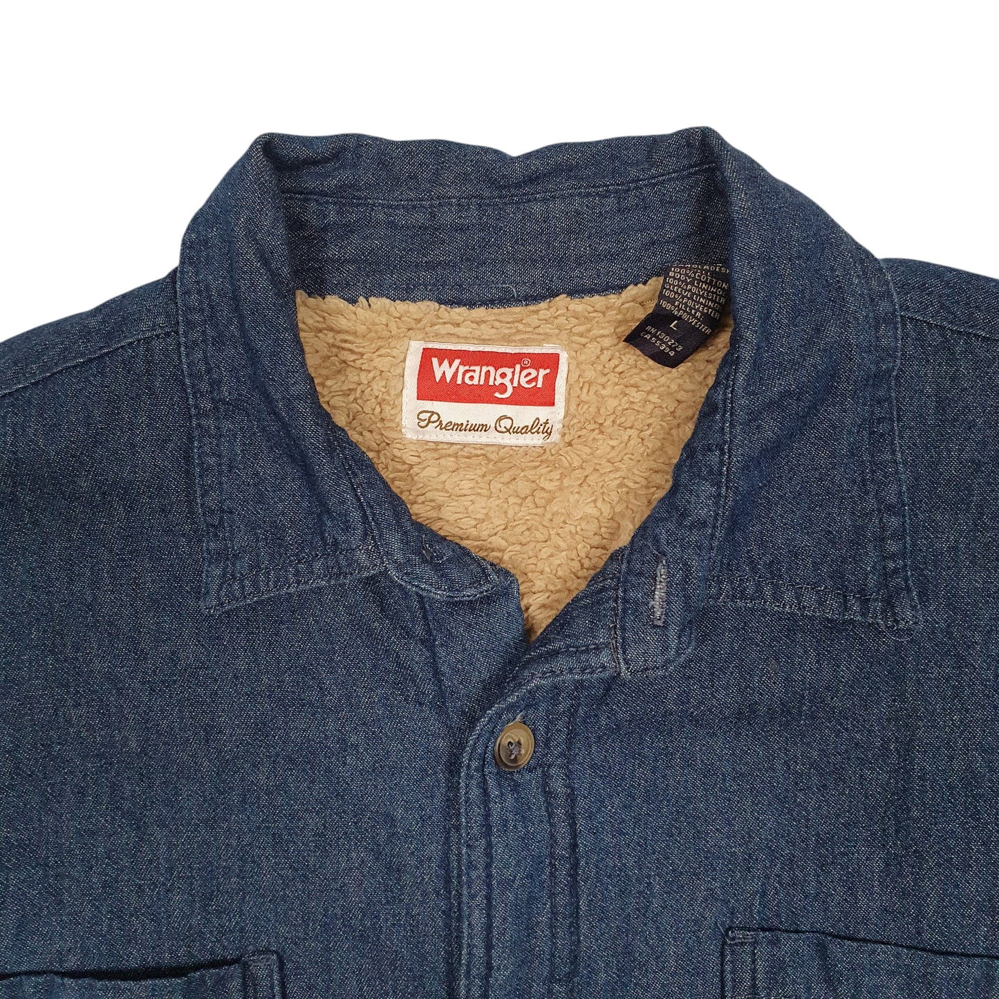 Mens Blue Wrangler Sherpa Lined  Coat