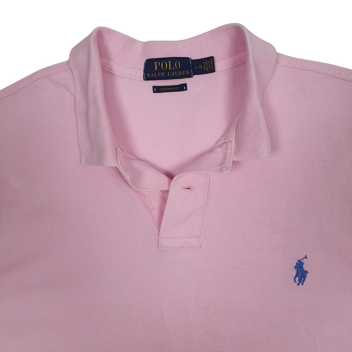 Mens Pink Polo Ralph Lauren Custom Fit  Polo Shirt