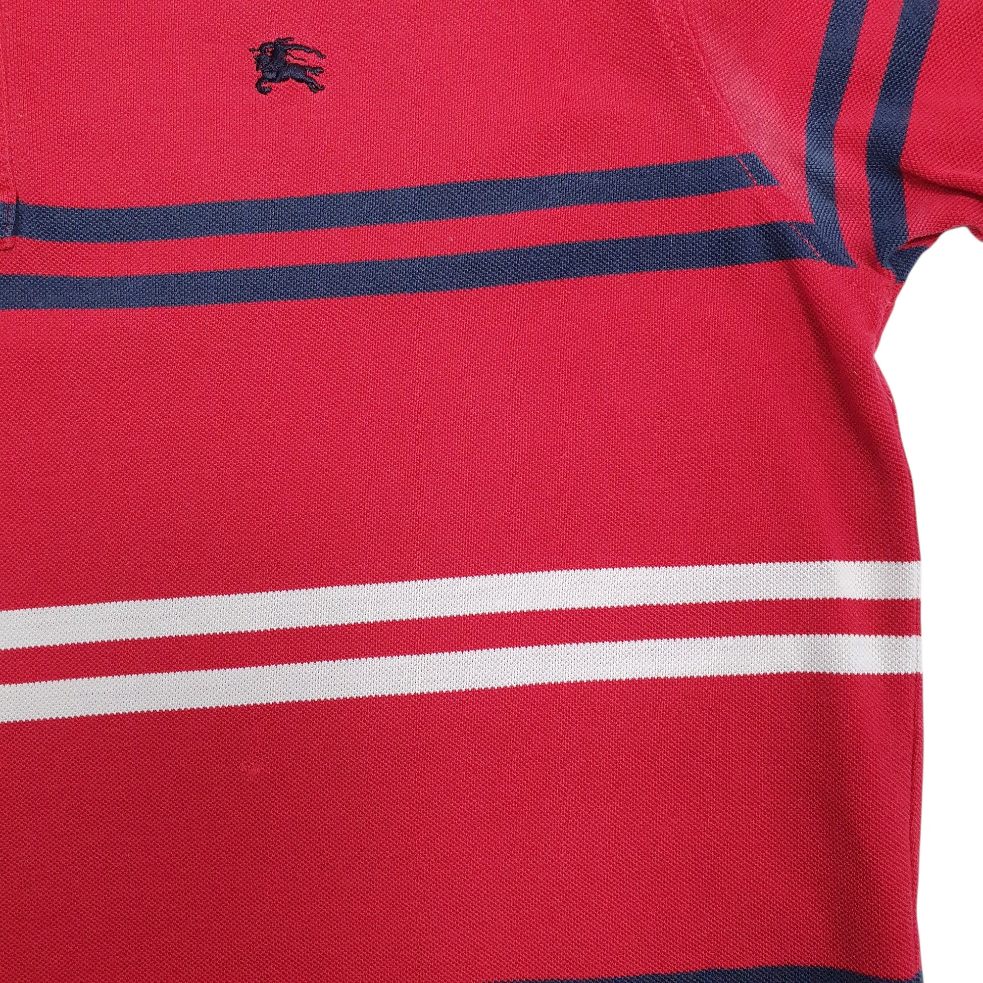 Mens Red Burberry   Polo Shirt