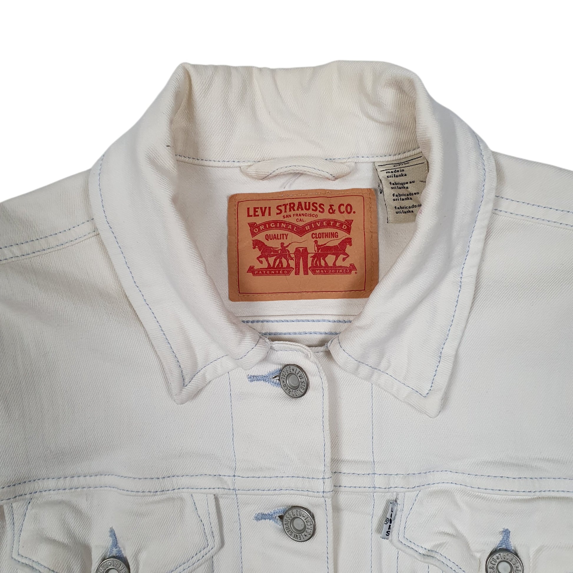 Mens White Levis Type 3 Trucker  Coat