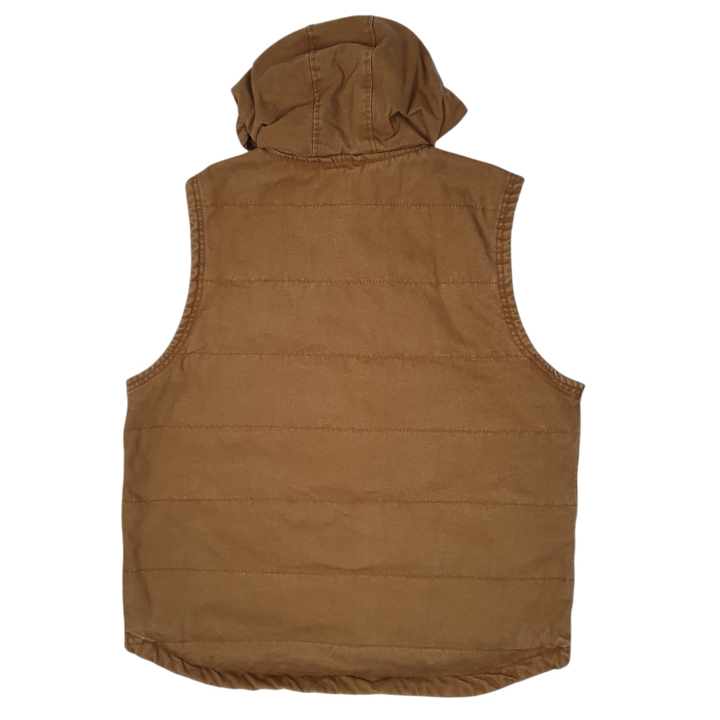 Mens Beige Wrangler Gilet Vest Hooded Crewneck Coat