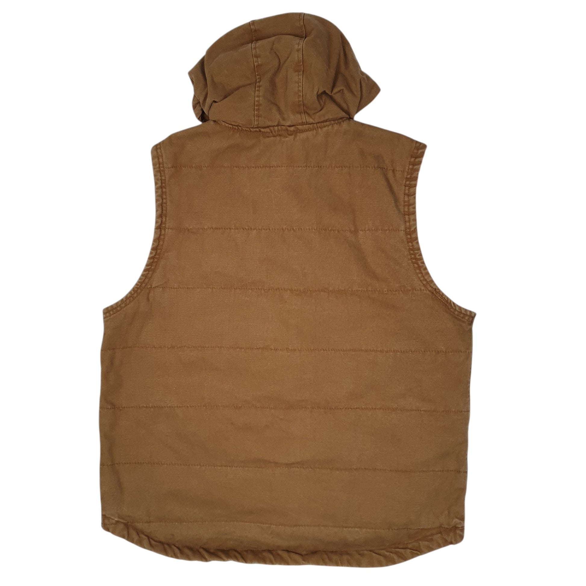 Mens Beige Wrangler Gilet Vest Hooded Crewneck Coat