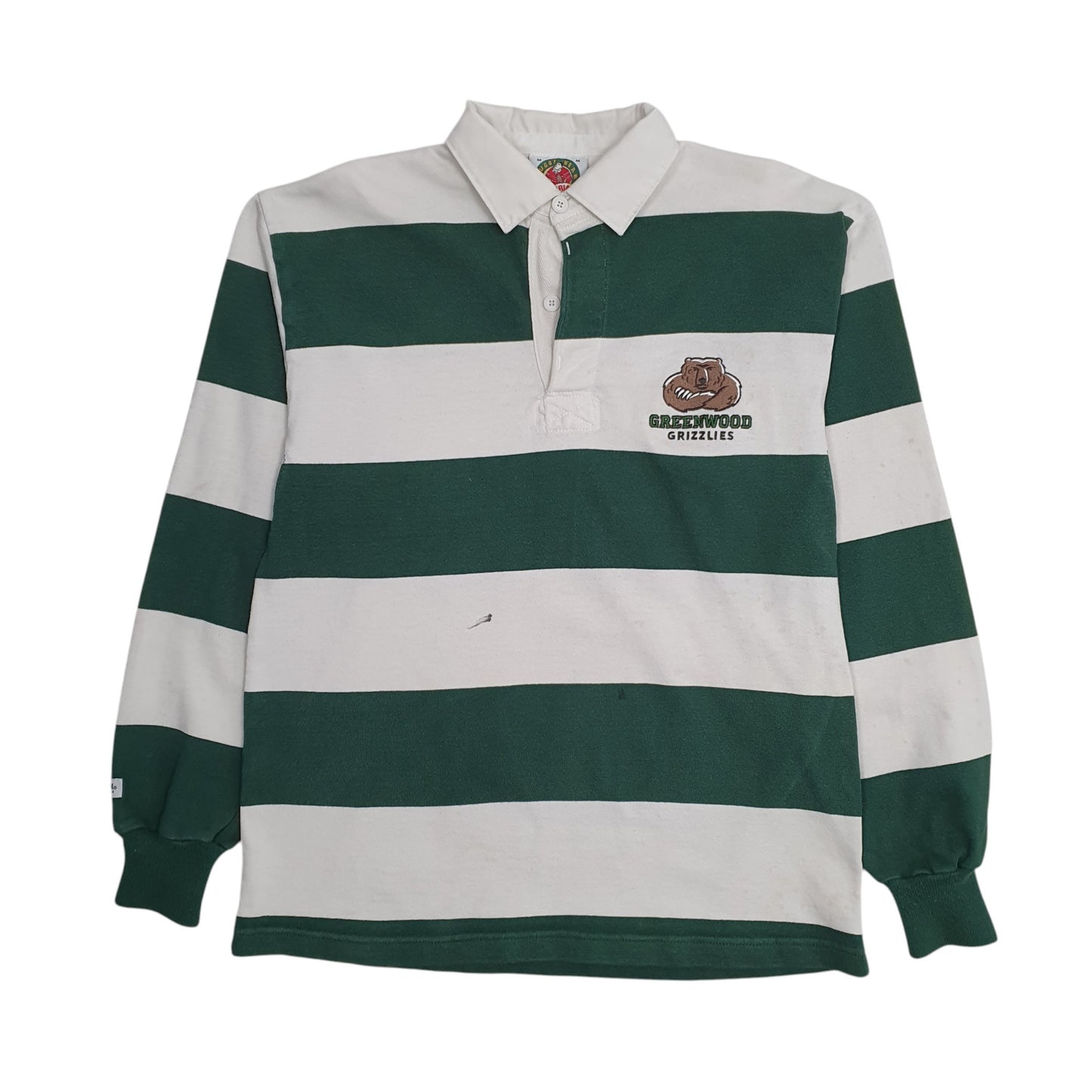 Mens Green Barbarian Greenwood Grizzlies Rugby Long Sleeve Polo Shirt