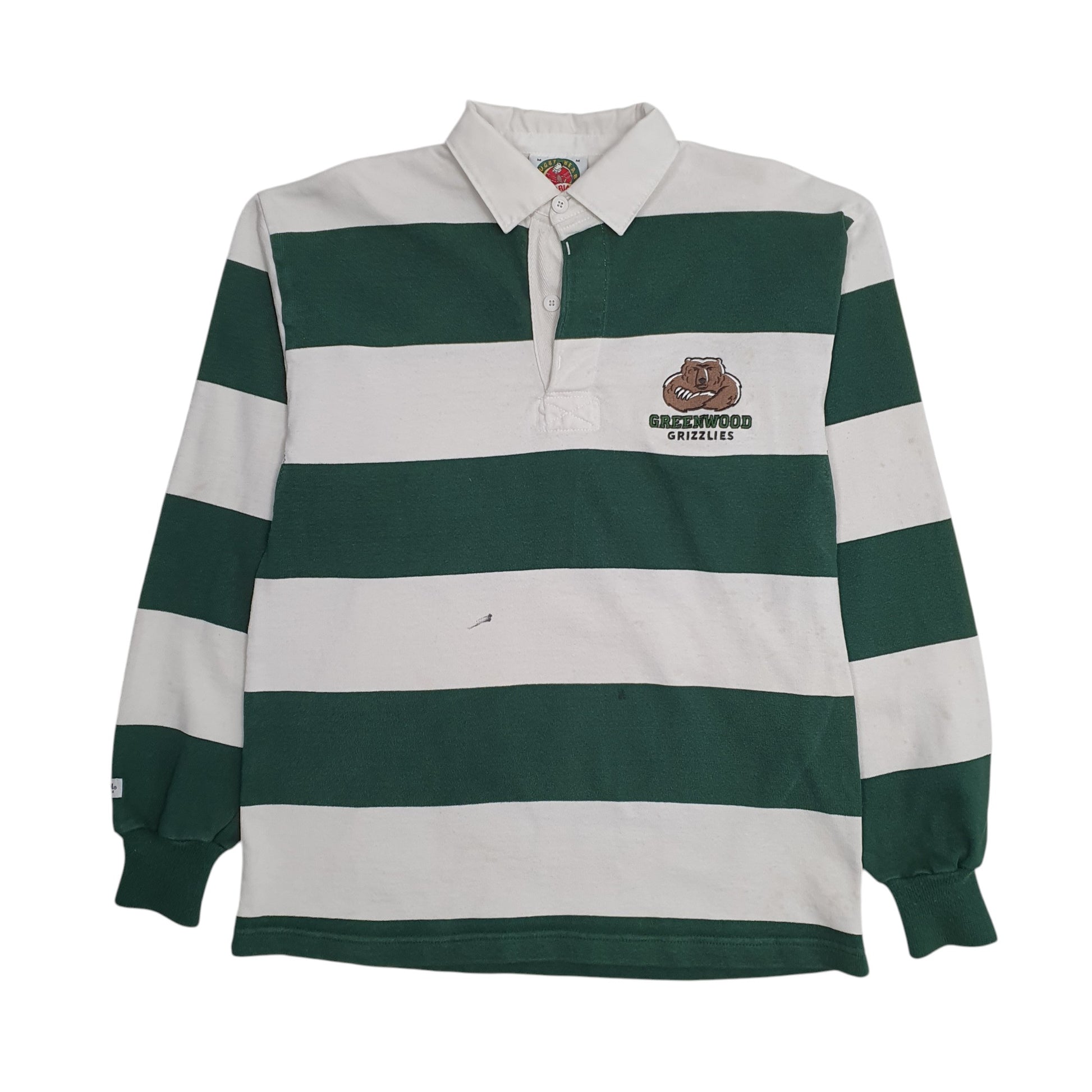 Mens Green Barbarian Greenwood Grizzlies Rugby Long Sleeve Polo Shirt
