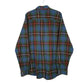 Mens Blue L.L.Bean Thick Flannel Plaid  Shirt