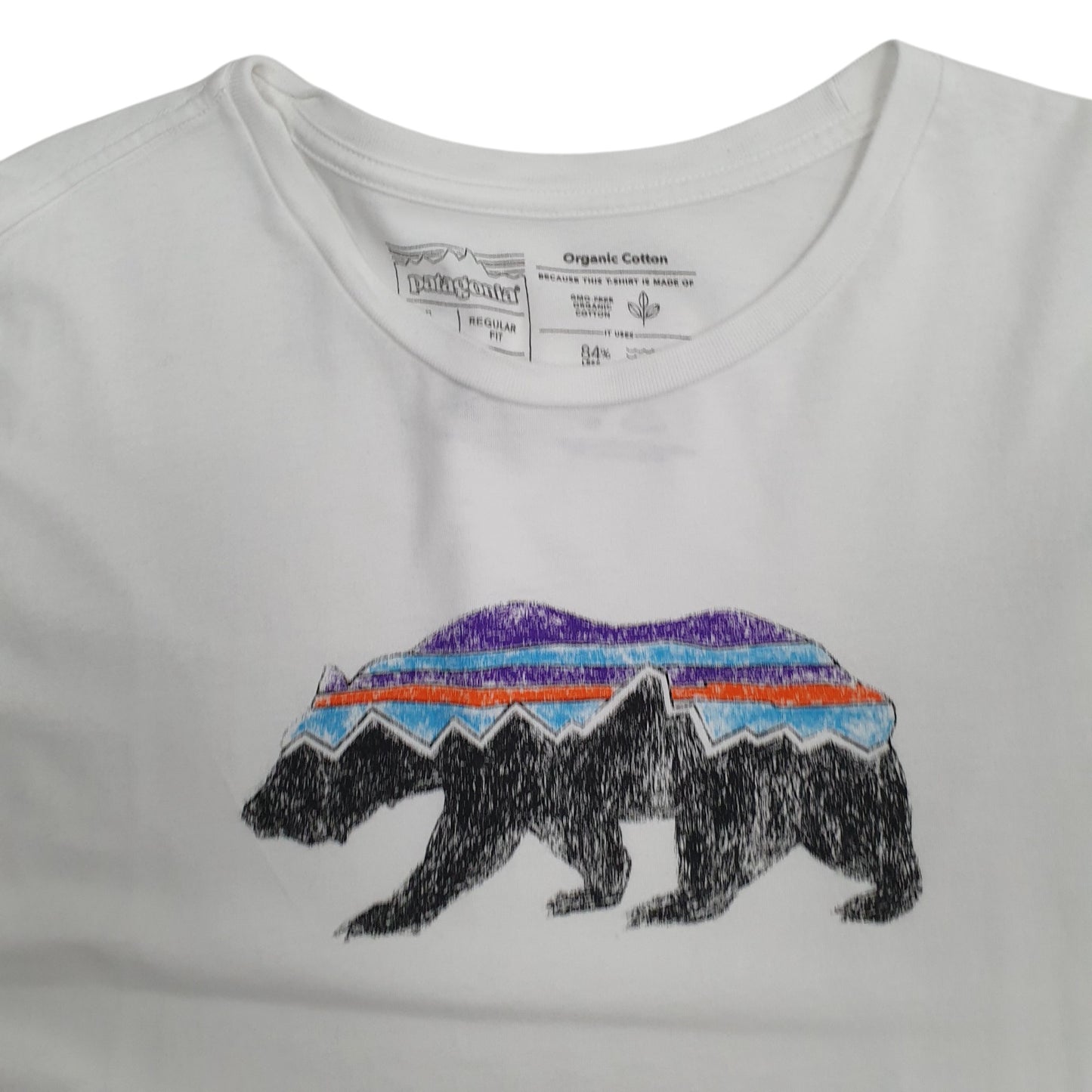 Mens White Patagonia Organic  T Shirt