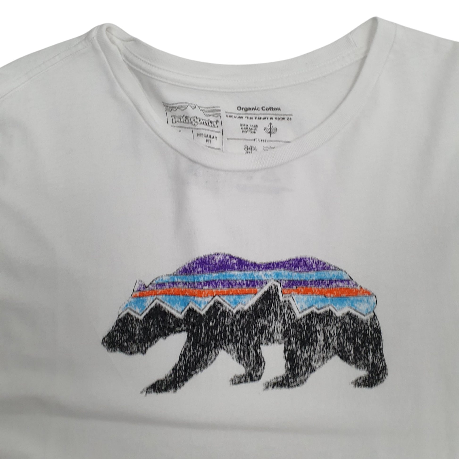 Mens White Patagonia Organic  T Shirt