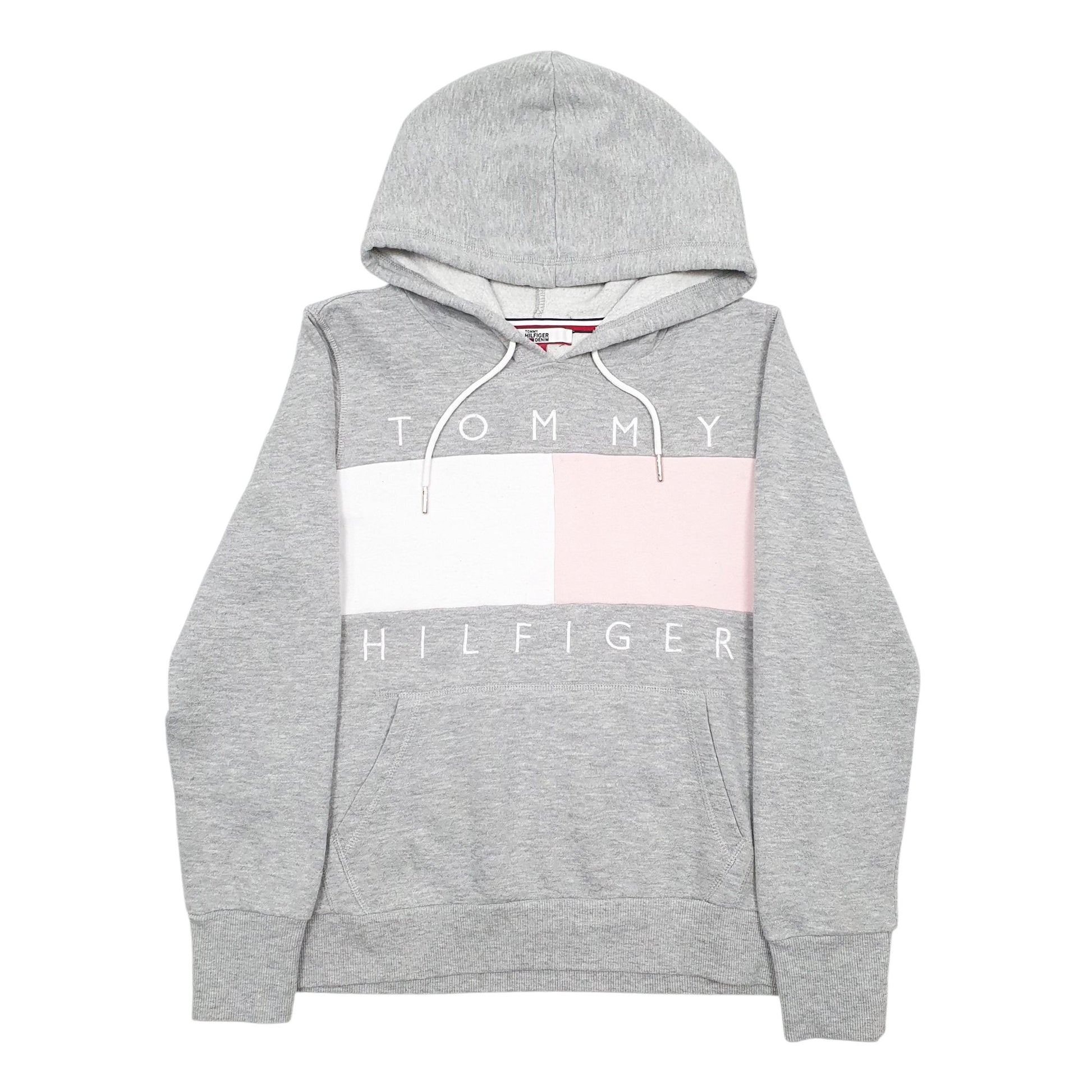 Womens Grey Tommy Hilfiger Spellout Hoodie Jumper