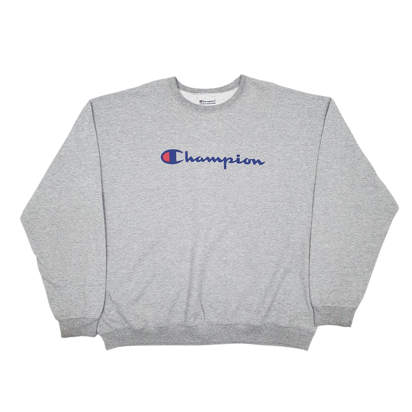 Mens Grey Champion Spellout Crewneck Jumper