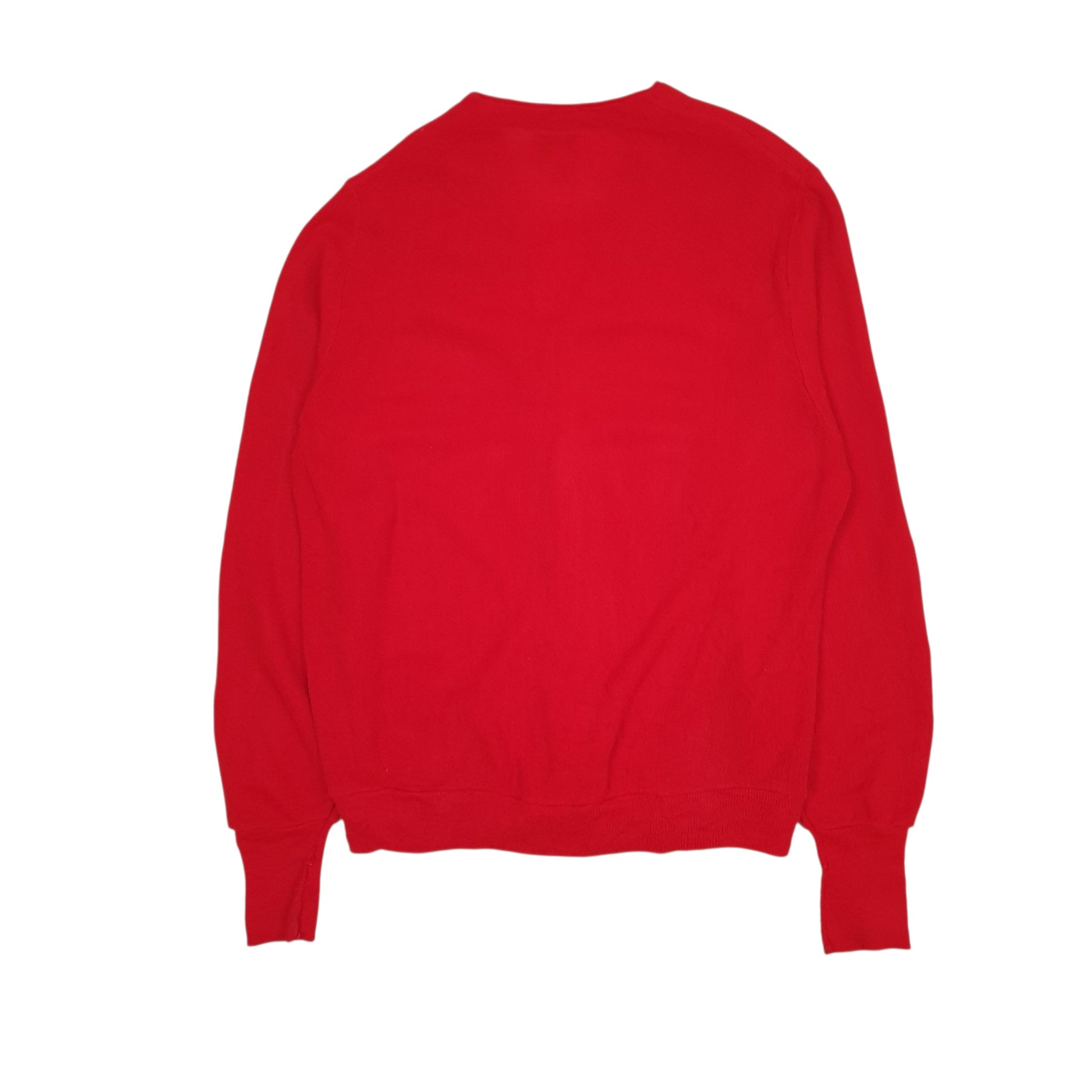Mens Red Izod Lacoste Vintage 90s Made In USA Cardigan Jumper