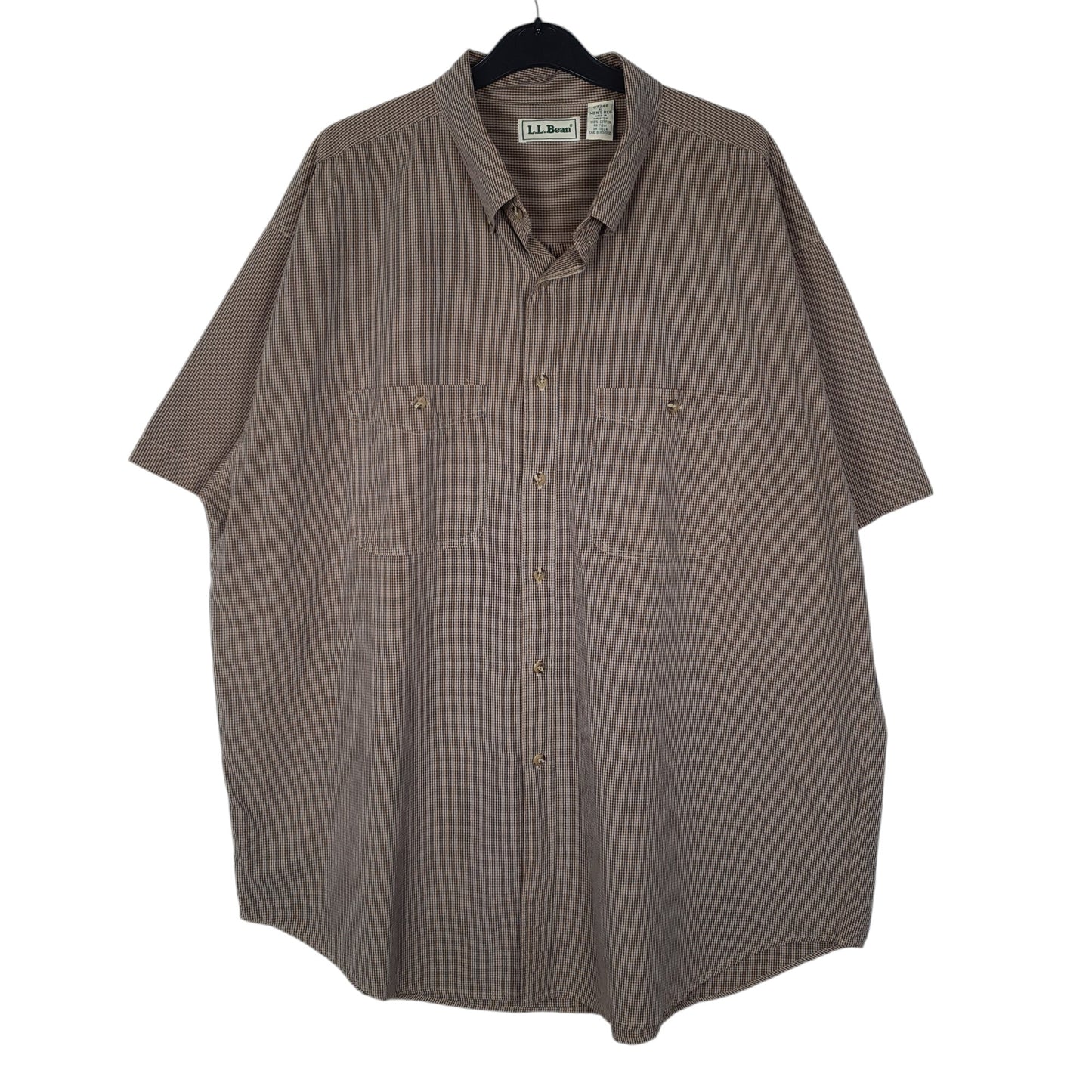 Mens Brown L.L.Bean Vintage 00s Short Sleeve Shirt