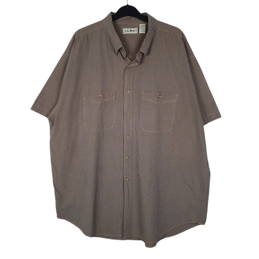 Mens Brown L.L.Bean Vintage 00s Short Sleeve Shirt