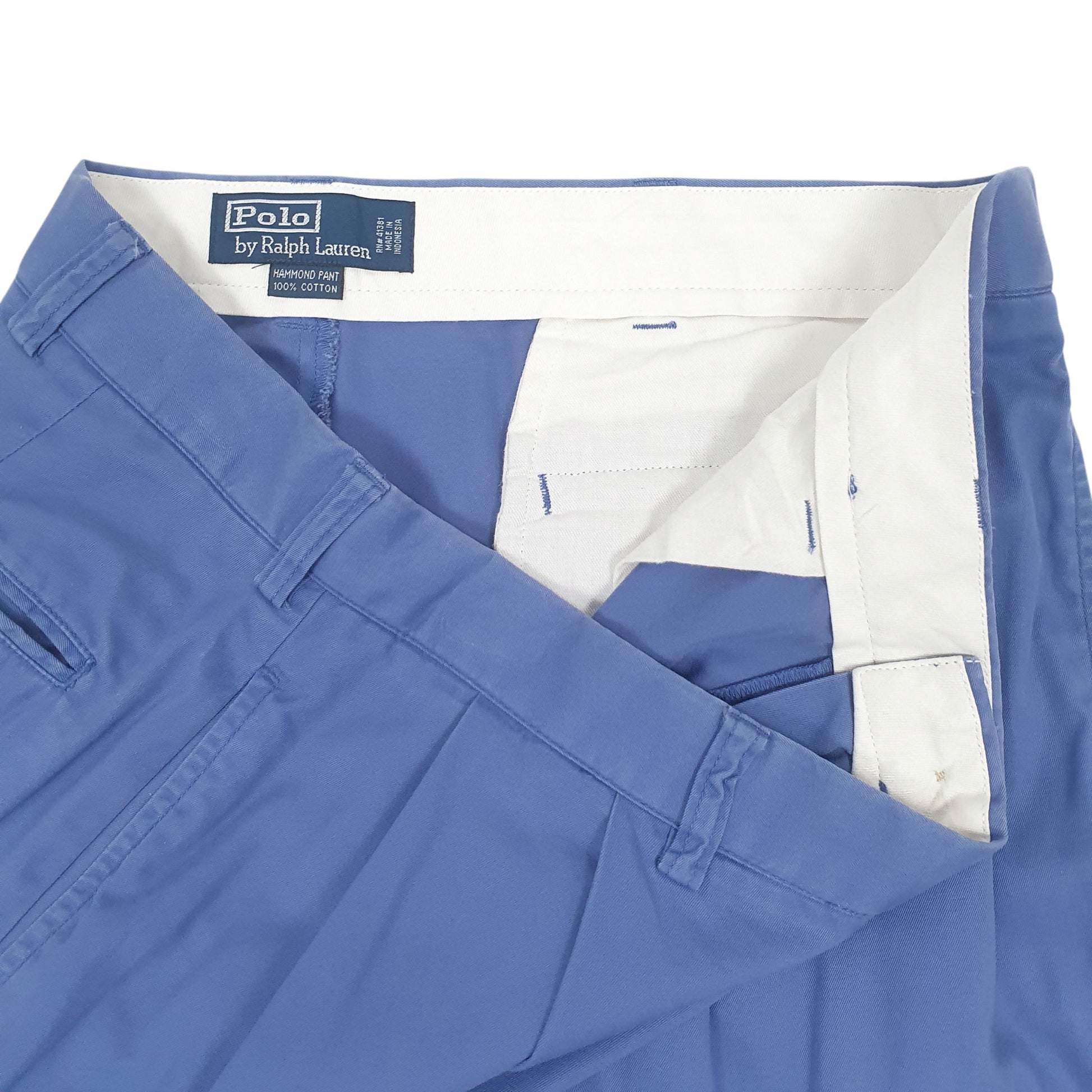 Mens Blue Polo Ralph Lauren Hammond Pant Pleated  Trousers