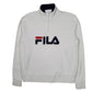 Mens White Fila  Quarter Zip Jumper