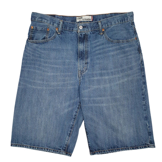 Mens Blue Levis 569 Loose Straight Denim Shorts