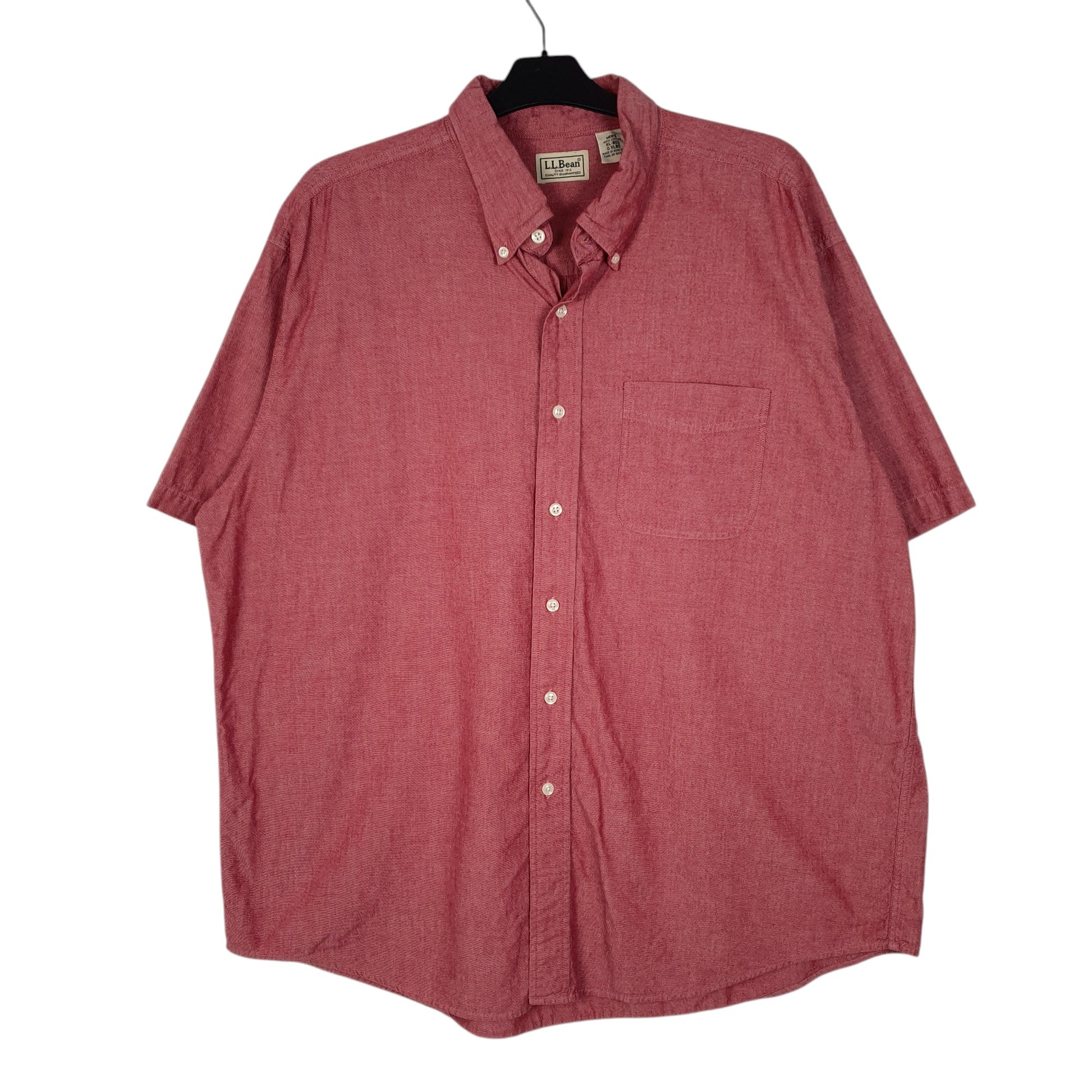Mens Pink L.L.Bean  Short Sleeve Shirt