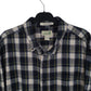 Mens Navy L.L.Bean Thick Flannel Plaid  Shirt