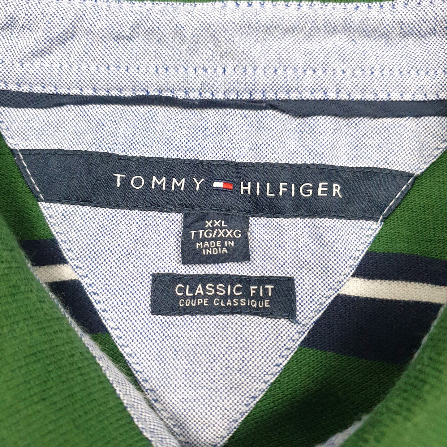 Mens Green Tommy Hilfiger  Hoodie Polo Shirt