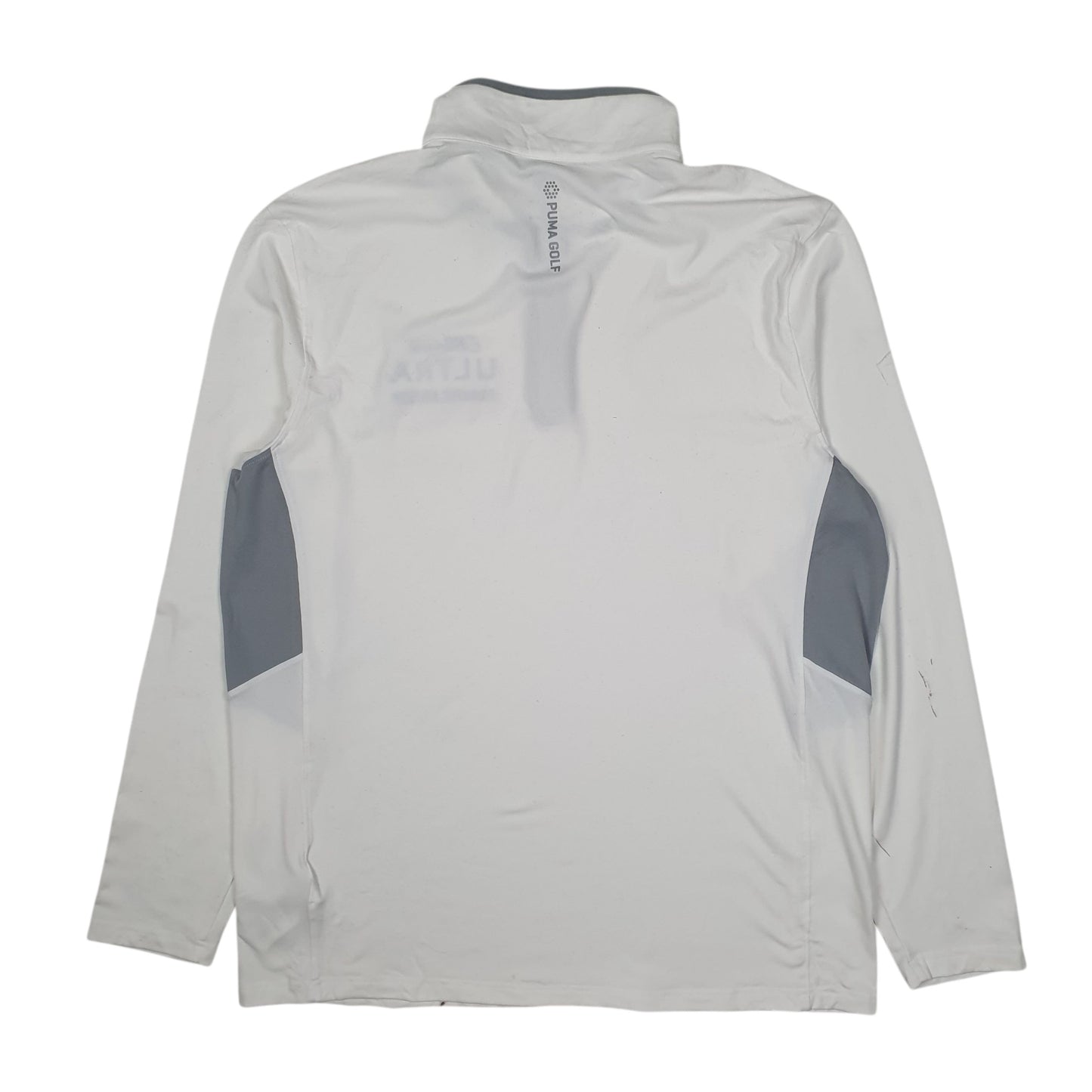 Mens White Puma Golf Quarter Zip Jumper