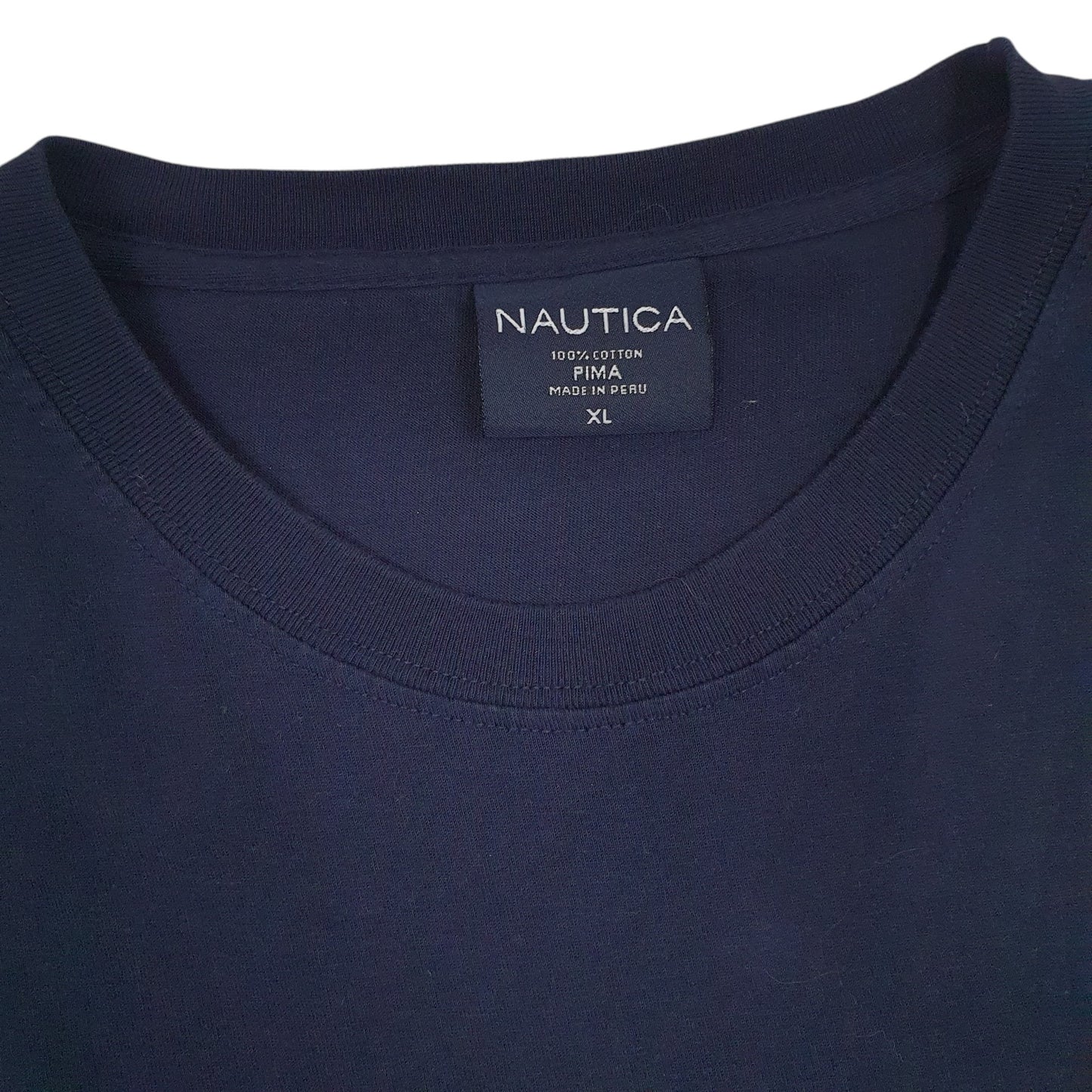 Mens Navy Nautica Pima  T Shirt