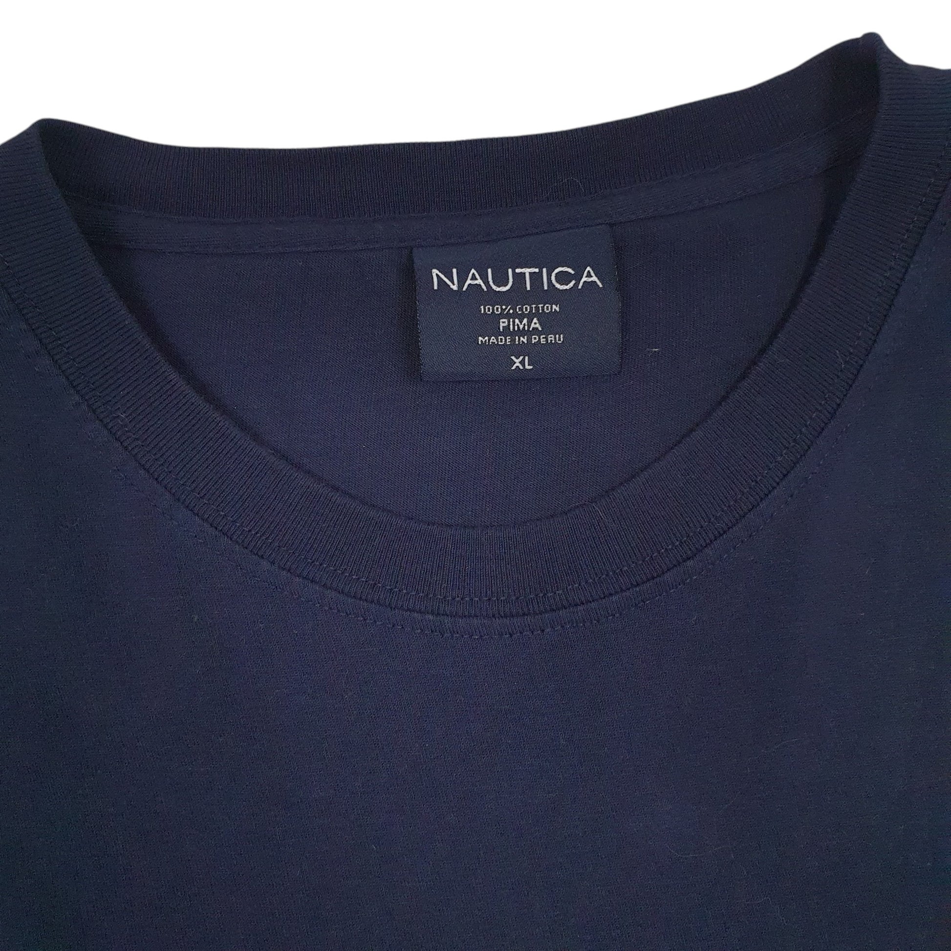 Mens Navy Nautica Pima  T Shirt