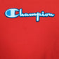 Womens Red Champion Crop Top Reverse Weave Crewneck Jumper