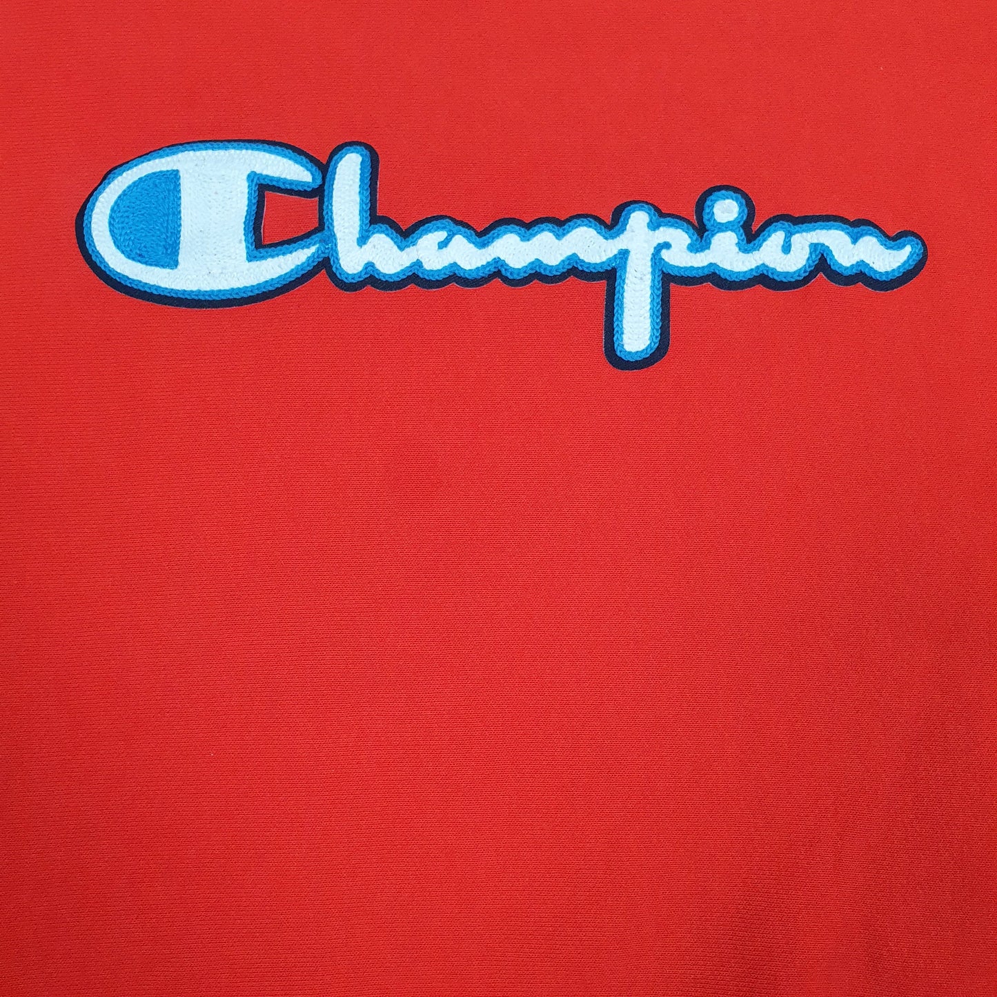 Womens Red Champion Crop Top Reverse Weave Crewneck Jumper