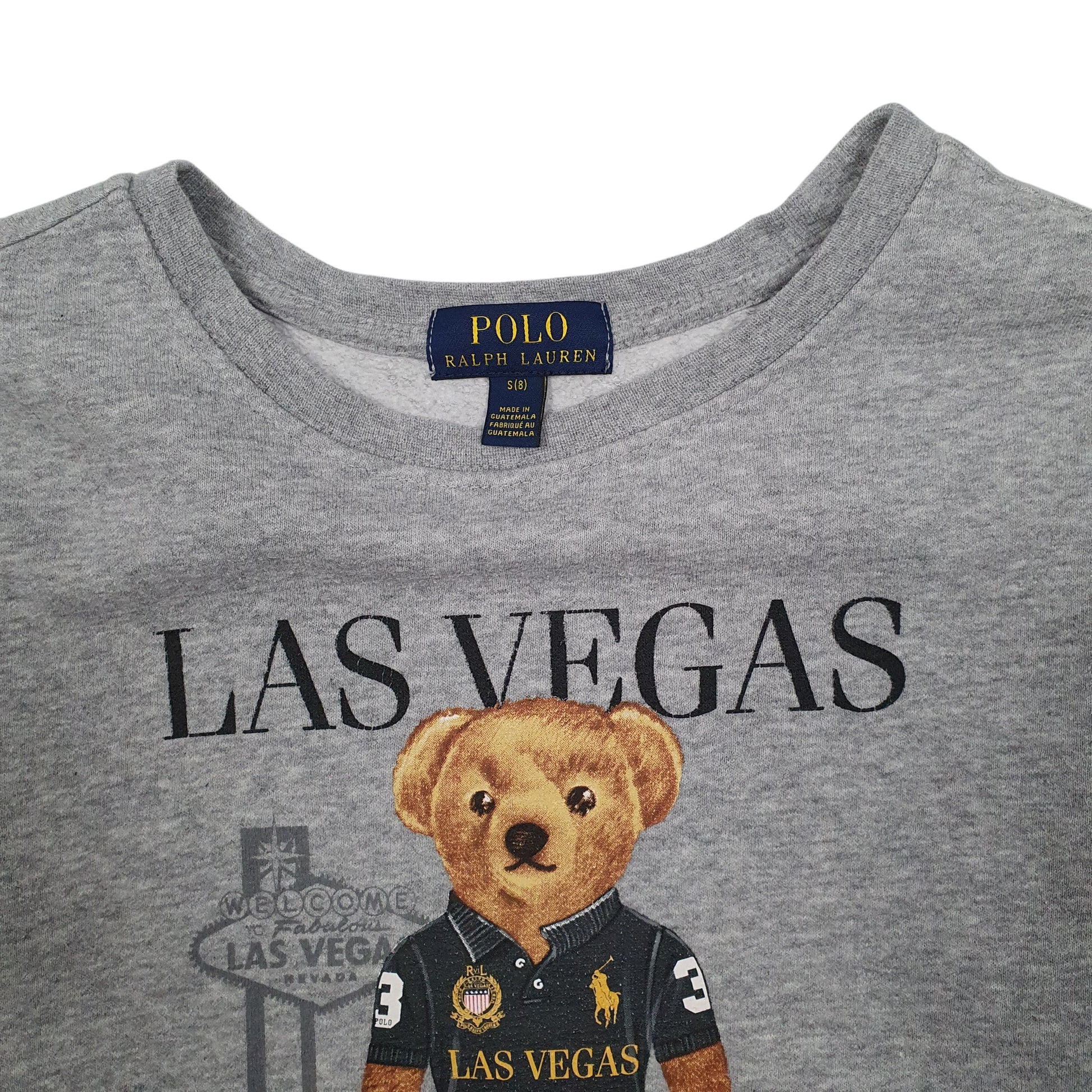 Womens Grey Polo Ralph Lauren Polo Bear Las Vegas Crewneck Jumper
