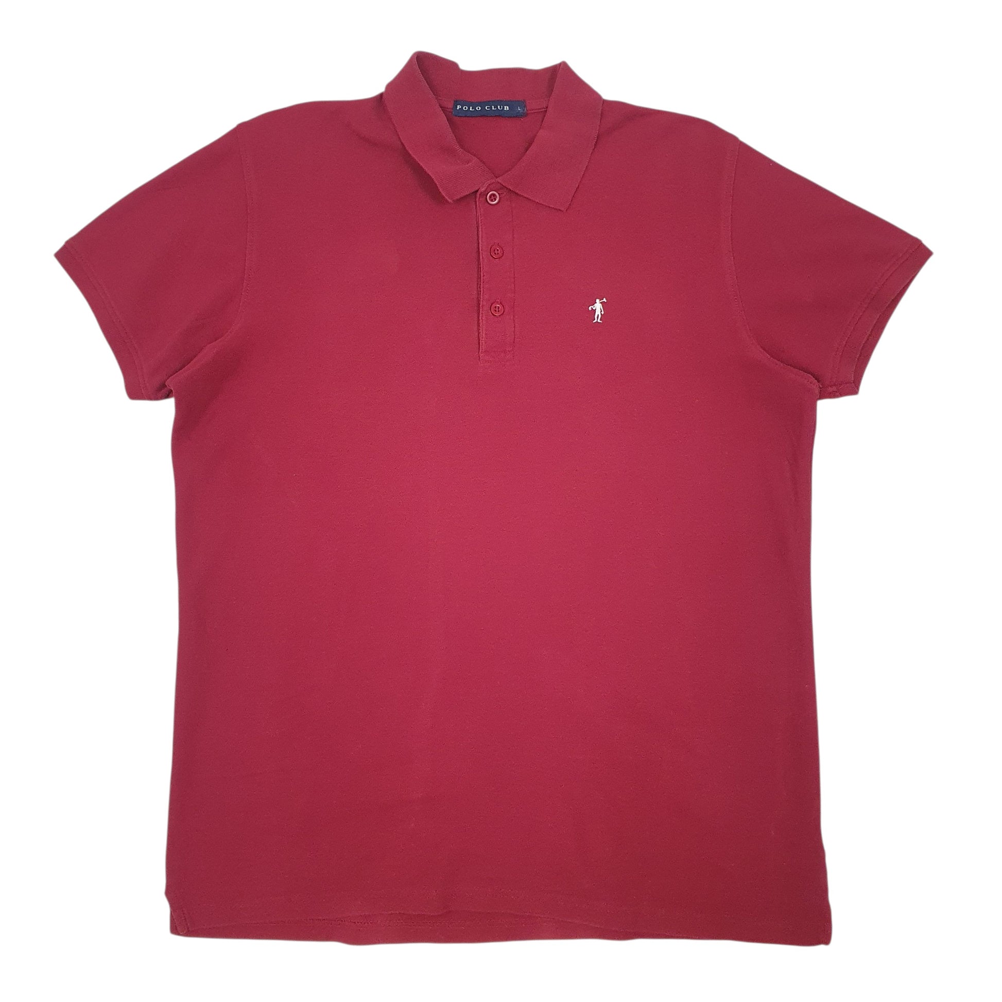 Mens Burgundy Polo Club  Short Sleeve Polo Shirt