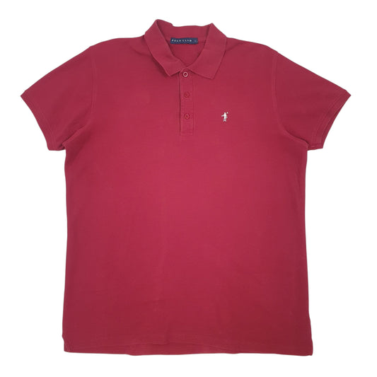 Mens Burgundy Polo Club  Short Sleeve Polo Shirt