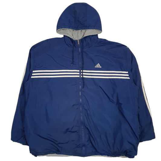 Mens Navy Adidas Vintage 90s Reversible Quarter Zip Coat