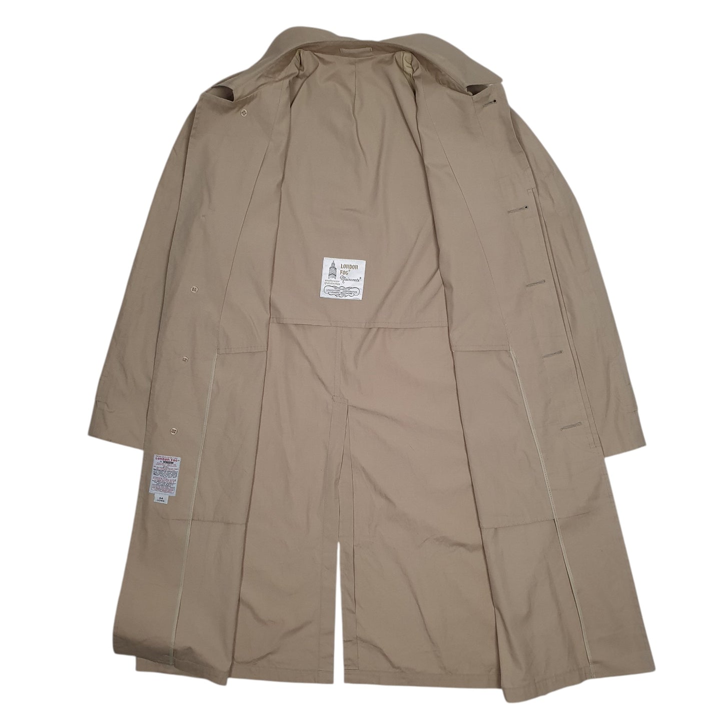 Mens Beige London Fog Overcoat Longline  Coat