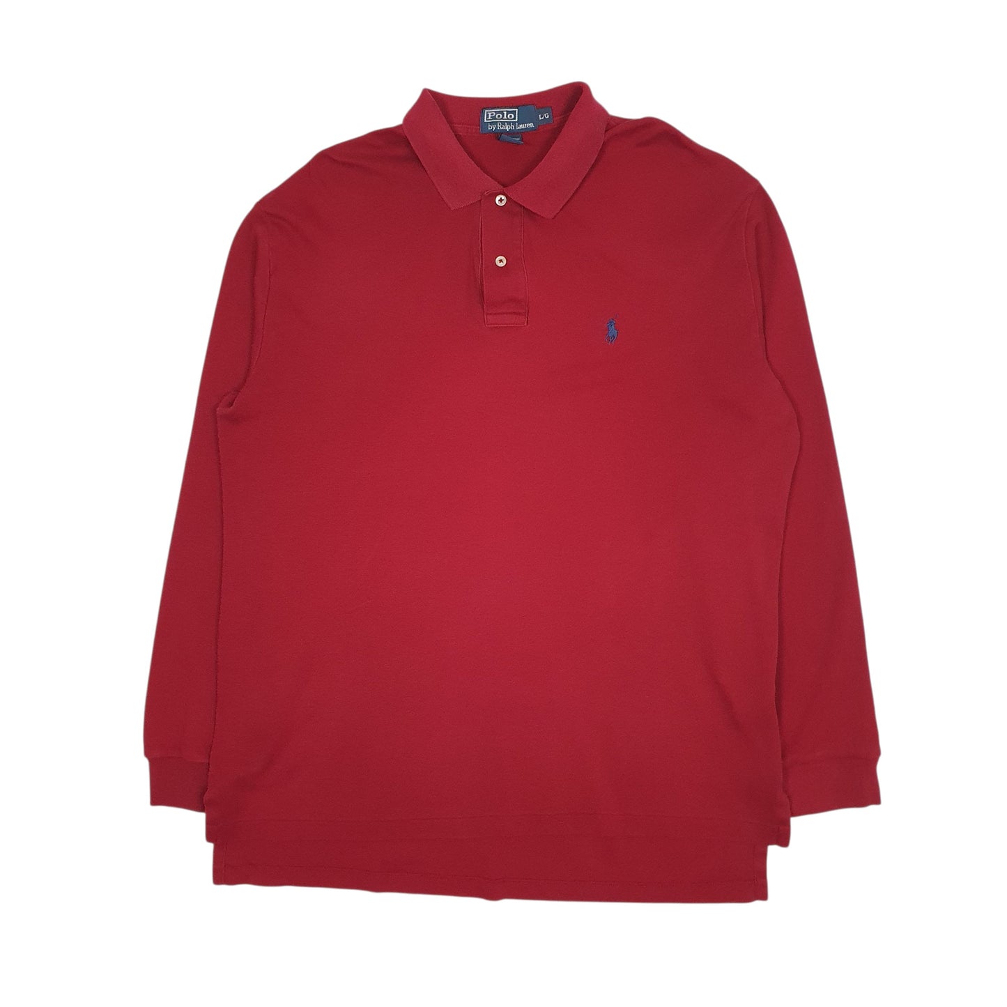 Mens Red Polo Ralph Lauren  Long Sleeve Polo Shirt